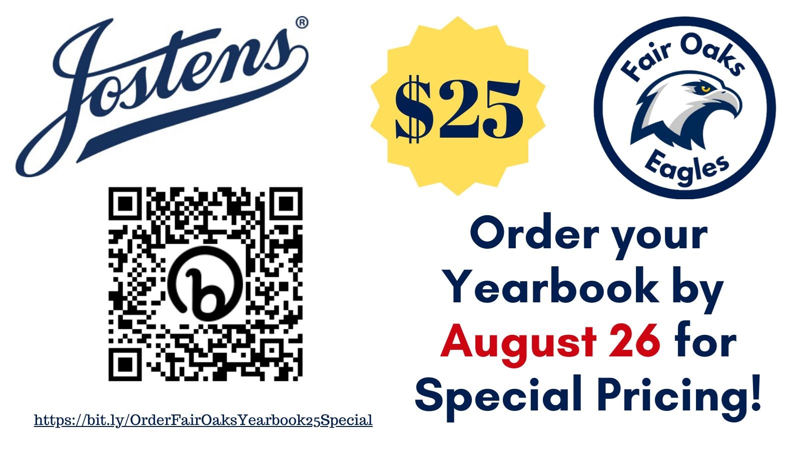 Order a Yearbook at $25 Special Price until August 26